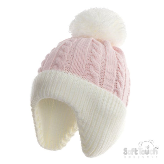 Cable Knit Bucket Hat - Pink (NB-12m) (PK6) H714-BP