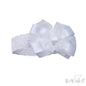 WHITE LACE HEADBAND W SATIN/ORGANZA BOW  (PK 12) HB116-W