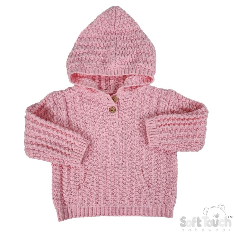 Cable Knit Hoodie - Pink (6-24m) (PK6) HD18-P