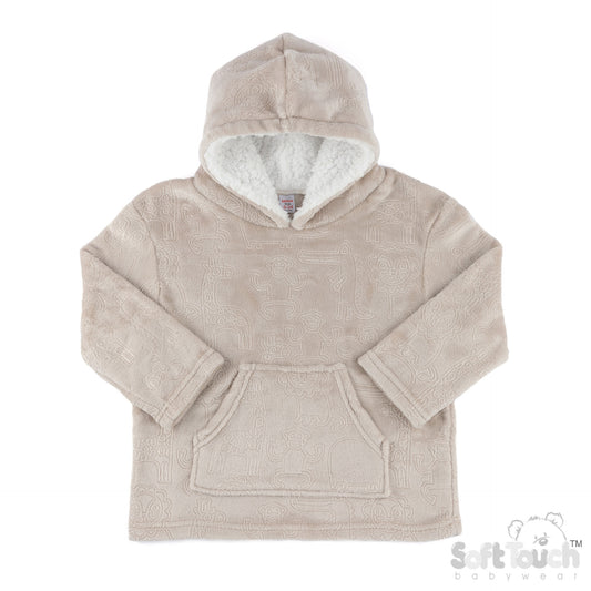 Embossed Hoodies - Biscuit/Animal (2-4yrs) (PK4) HD305BI