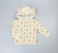 Baby Fleece Zipped Jacket - Beige Teddy Check (6-24m) (PK6) N34674