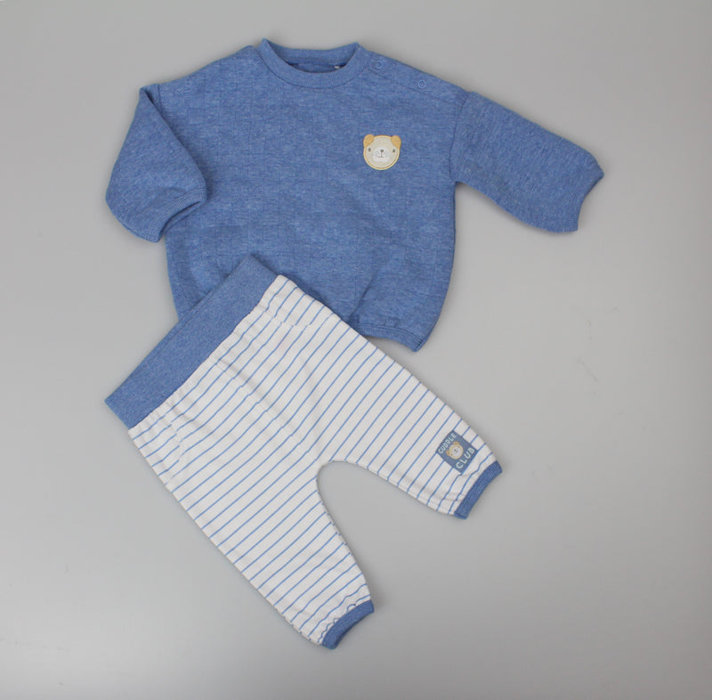 2pc Quilted Jogging Suit Set - Stripe/Navy (0-9M) (PK6) H13532