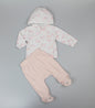 Baby Girls 2pc Cotton Rib Jacket/Jogger Set - Pink (0-6m) (PK6) J13806