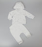 Baby 2pc Cotton Rib Jacket/Jogger Set - White (0-6m) (PK6) J13810