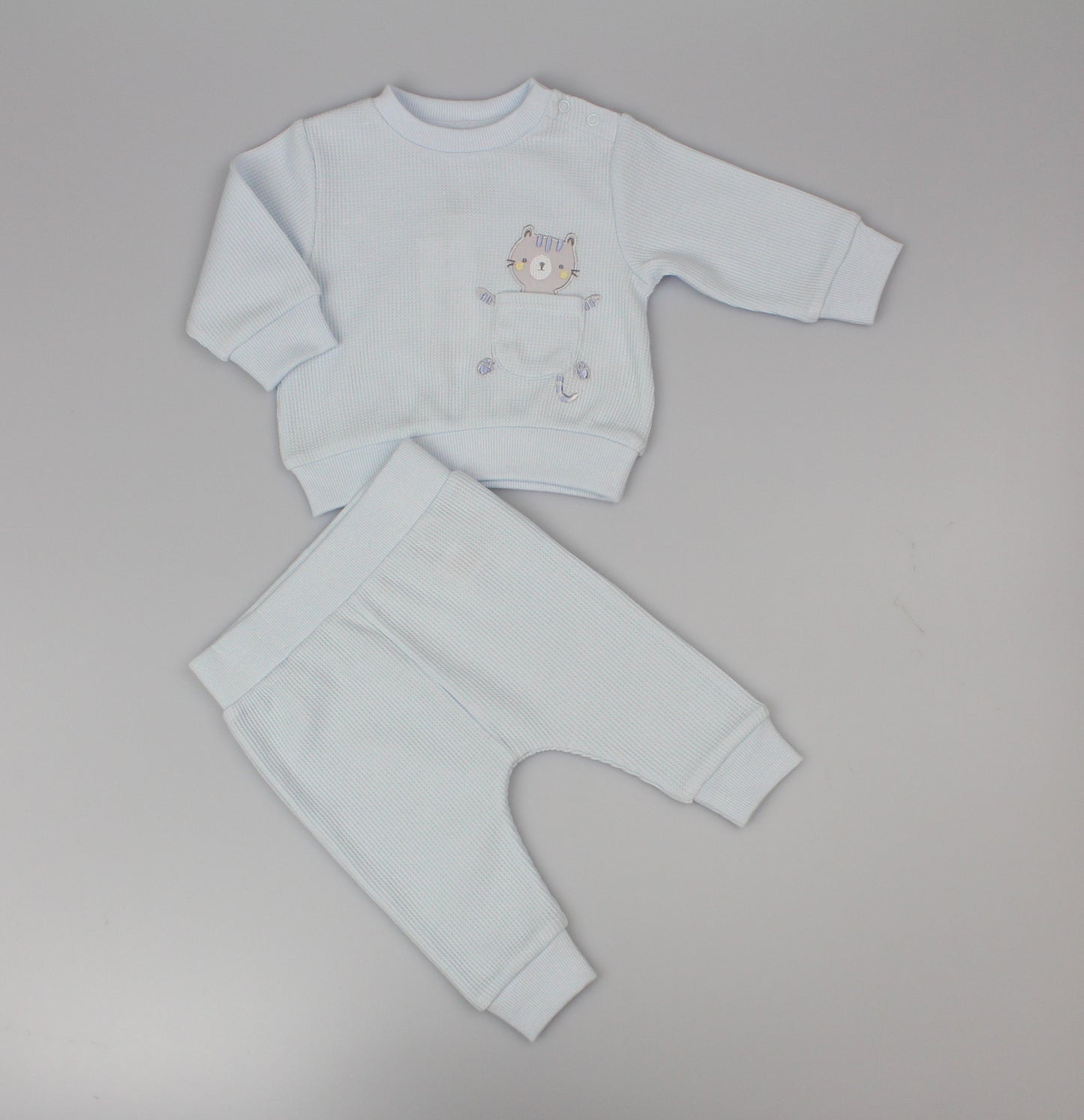 Baby Boys 2pc Jog Set - Safari/Blue (0-6M) (PK6) - J13951