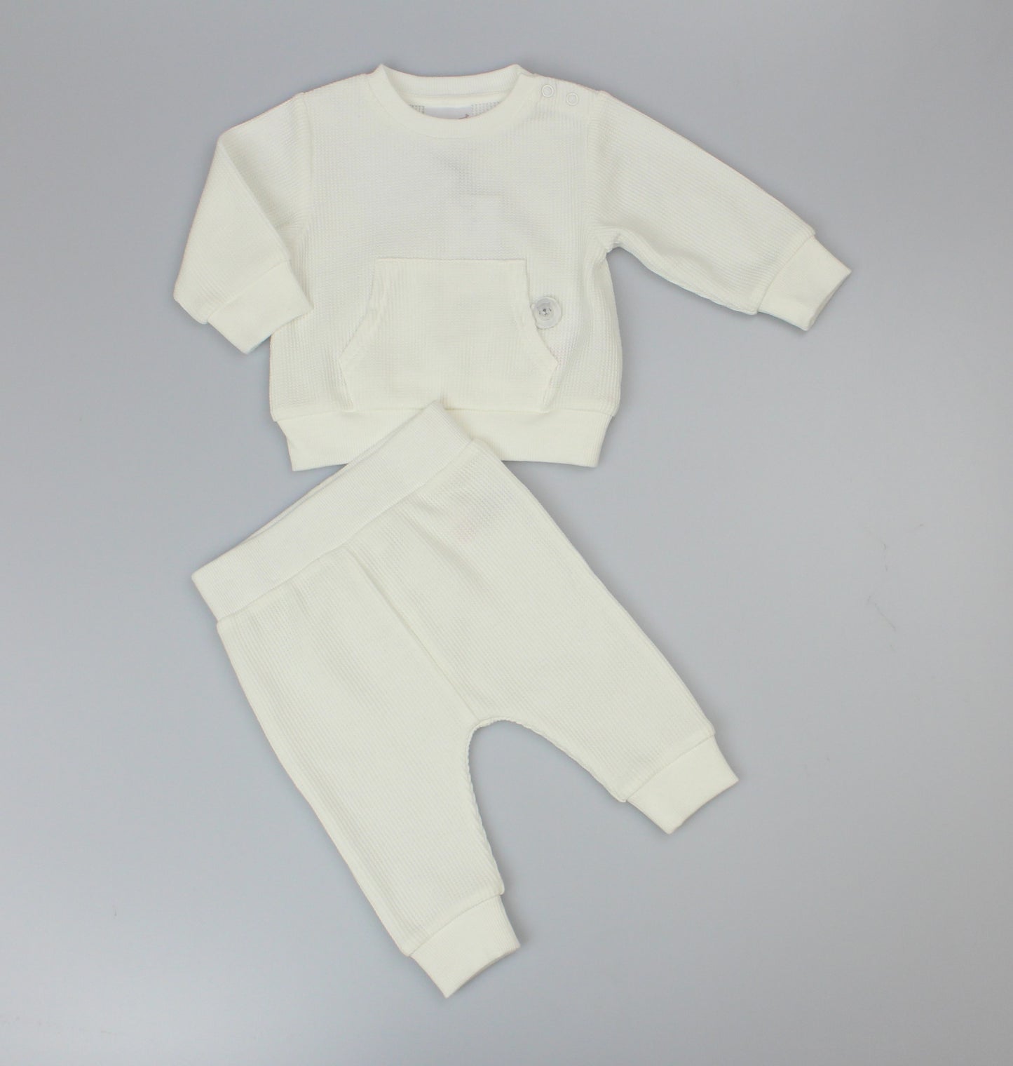Baby Boys 2pc Jog Set - Bear/White (0-6M) (PK6) - J13954