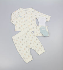 Baby Boys 4pc Waffle Outfit Set - Tiny Teddies (PK6) (0-9m) N14752