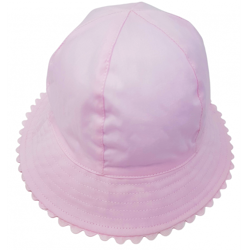 Baby Girls Cloche Hat - White/Pink (PK12) (0-6M) 0388