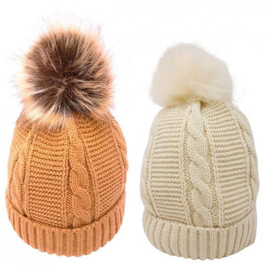 Baby Faux Knit Pom Pom Hat (PK12)(6-18m) KIDS/6237