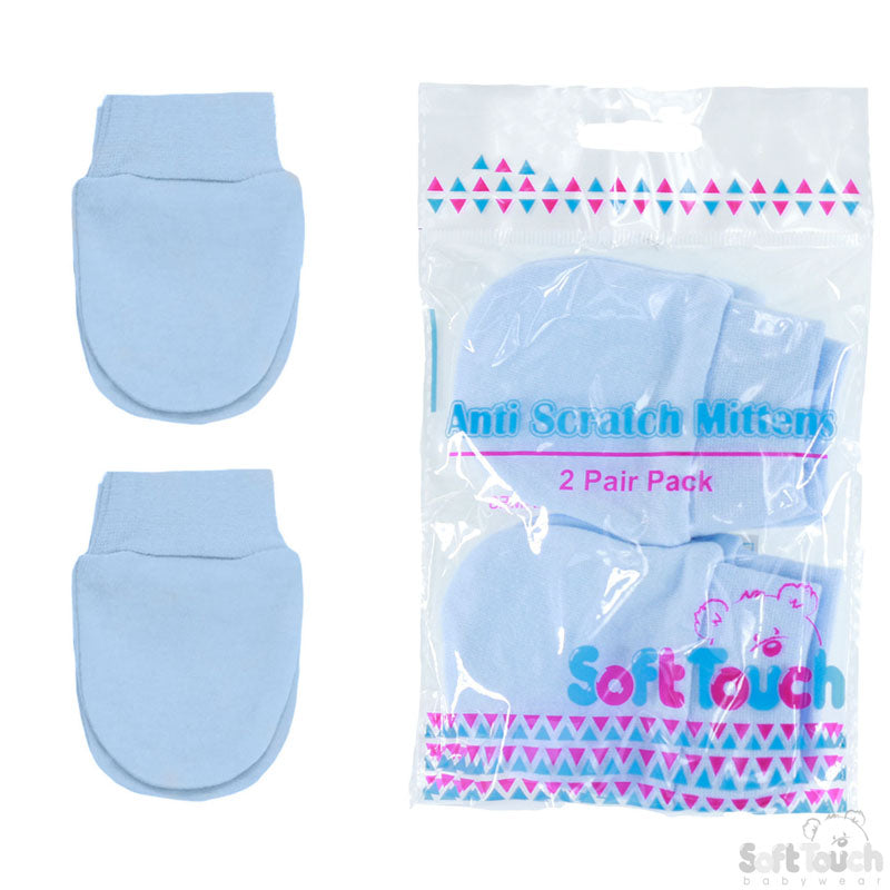 Infants Anti-Scratch Mittens Blue P110-B