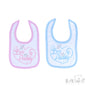 White Velcro Bib with Blue or Pink 'I Love Daddy' Print- P3606-D
