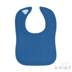 Ribbed Velcro Bibs - Azure (35x22cm) (PK12) P4600AZ