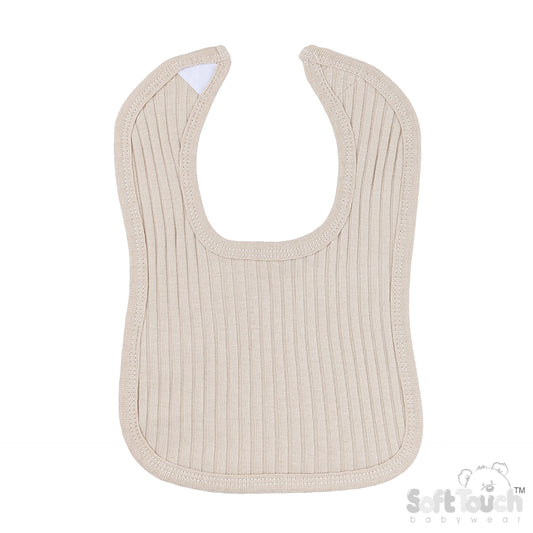 Ribbed Velcro Bibs - Biscuit (35x22cm) (PK12) P4600BI