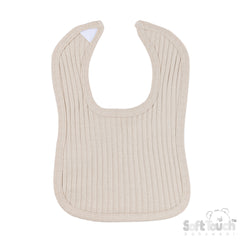 Ribbed Velcro Bibs - Biscuit (35x22cm) (PK12) P4600BI