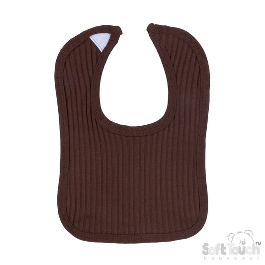 Ribbed Velcro Bibs - Chocolate (35x22cm) (PK12) P4600CH