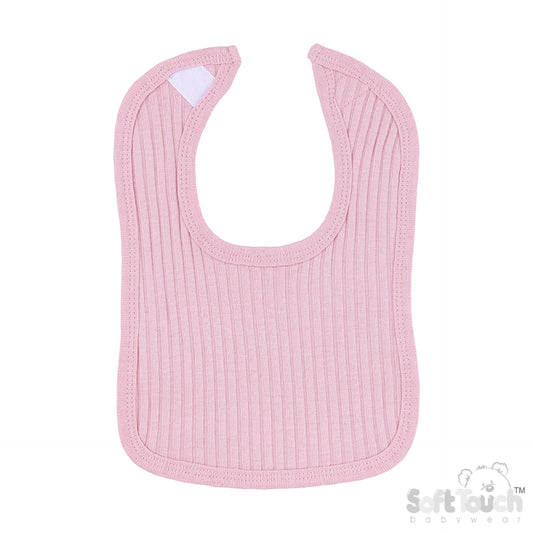 Ribbed Velcro Bibs - Dusty Pink (35x22cm) (PK12) P4600DP
