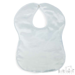 Large Plain White Satin Bib (25x33cm) (PK12) P5177w