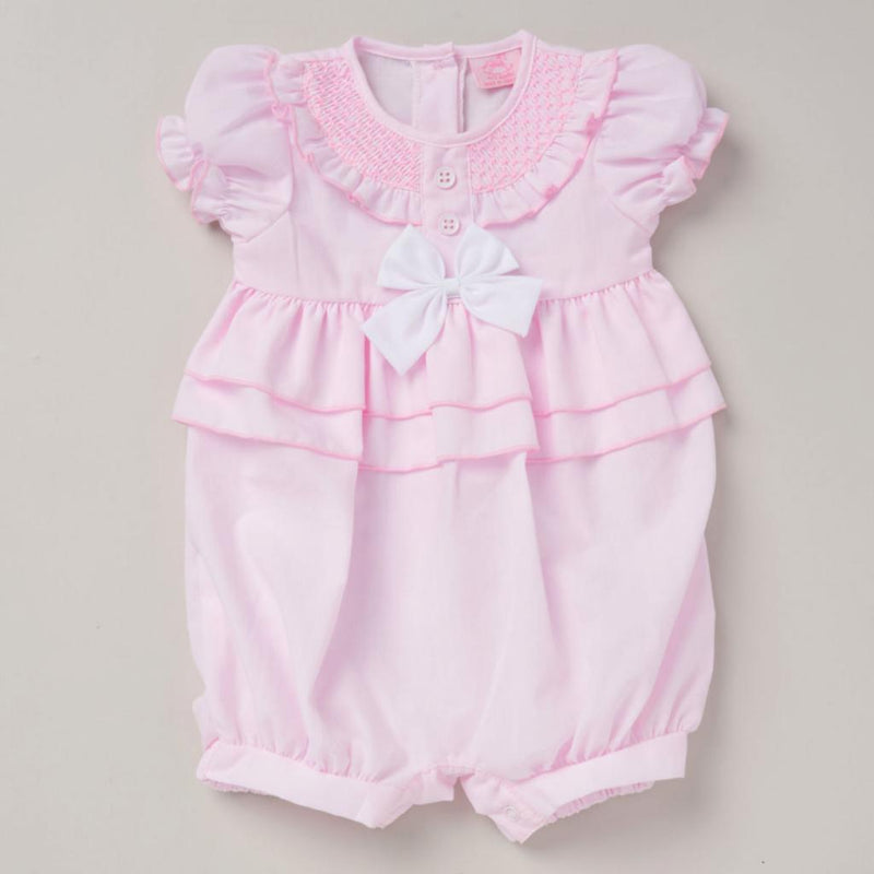 Smocked Romper - Bows (0-9m) (PK6) D06408