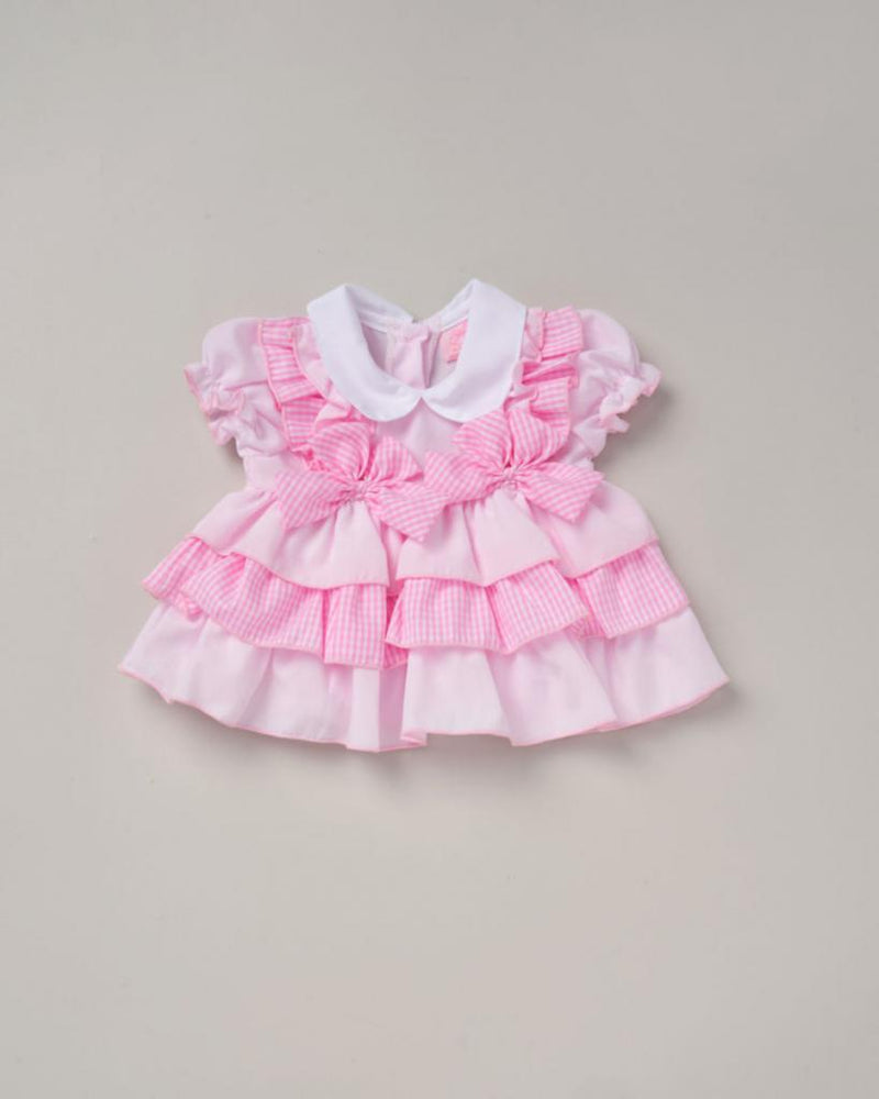 Gingham Dress Set - Bows/Frills (6-24m) (PK6) D06454B