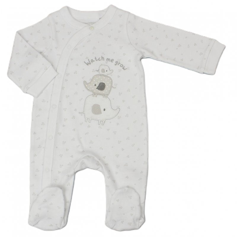 Baby Cotton Sleepsuit - 'Watch me Grow' - (NB-3M) (PK6) H03608