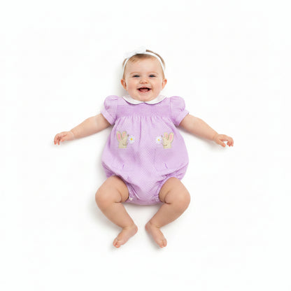 2pc Baby Girls Romper Set - Purple (0-9m) (PK6) - K14241