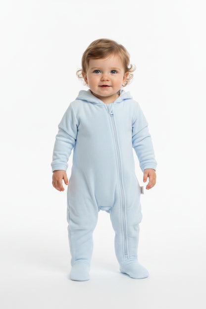 Baby Plain Hooded All in One - Sky (0-9m) (PK6)  M15955