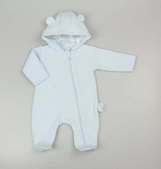Baby Plain Hooded All in One - Sky (0-9m) (PK6)  M15955