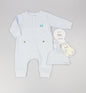 Baby Boys 3pc Romper Set - Sky  (0-9m) (PK6)  M15981