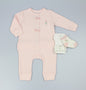 Baby Girls 3pc Romper Set - Pink (0-9m) (PK6)  M15987