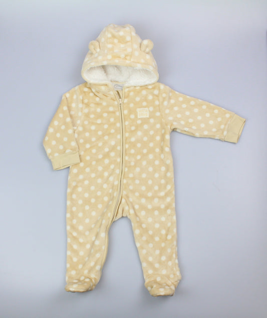 Baby Zipped Plush Fleece Pramsuit - Polka (3-12m) (PK6) M26078