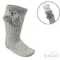 Grey 'Elegance' Pom Pom Knee Length Socks  (0-24 MONTHS) (PK12) S355-G