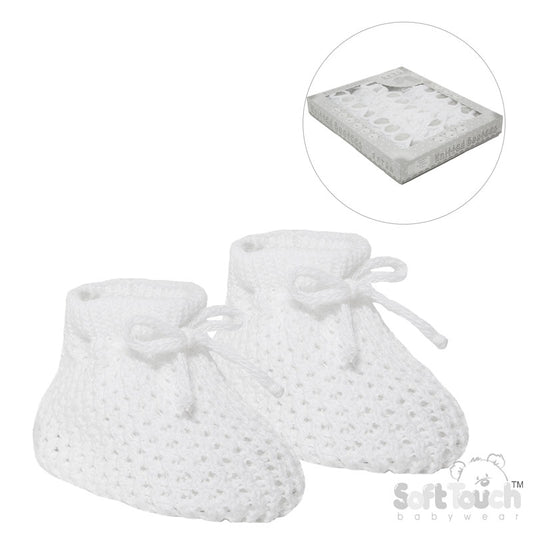 White Acrylic Baby Bootees (PK12) S401-W