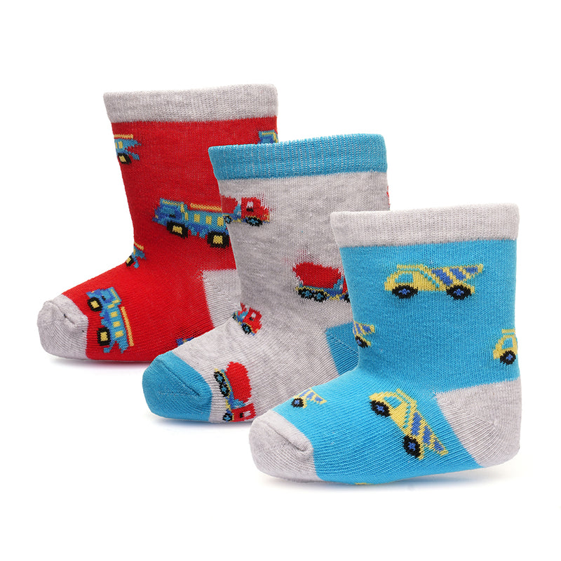 Baby Boys 3pk Socks - Cars (PK12) (00-5.5) SK1203