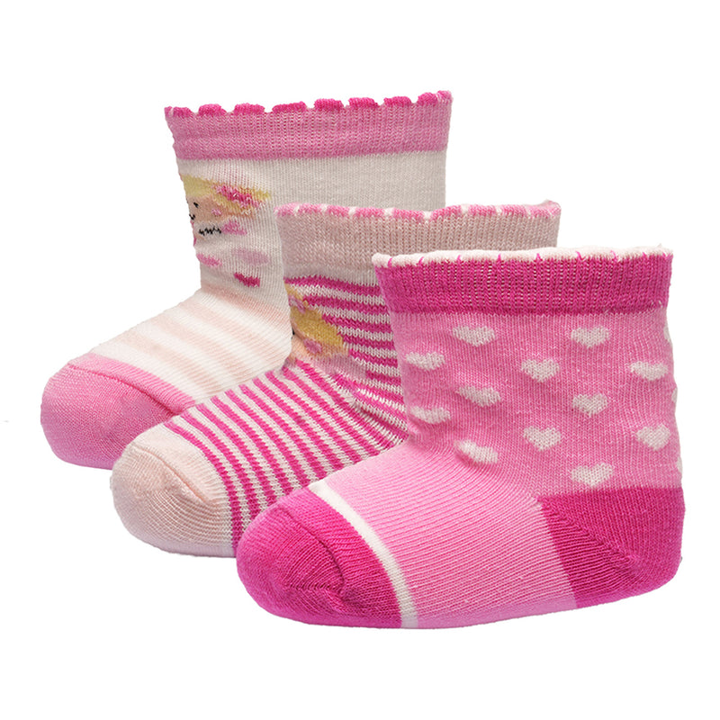 Baby Girls 3pk Socks - Fairy (PK12) (00-5.5) SK1206