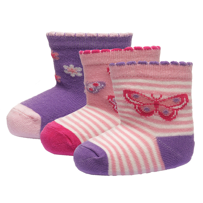 Baby Girls 3pk Socks - Fairy (PK12) (00-5.5) SK1206