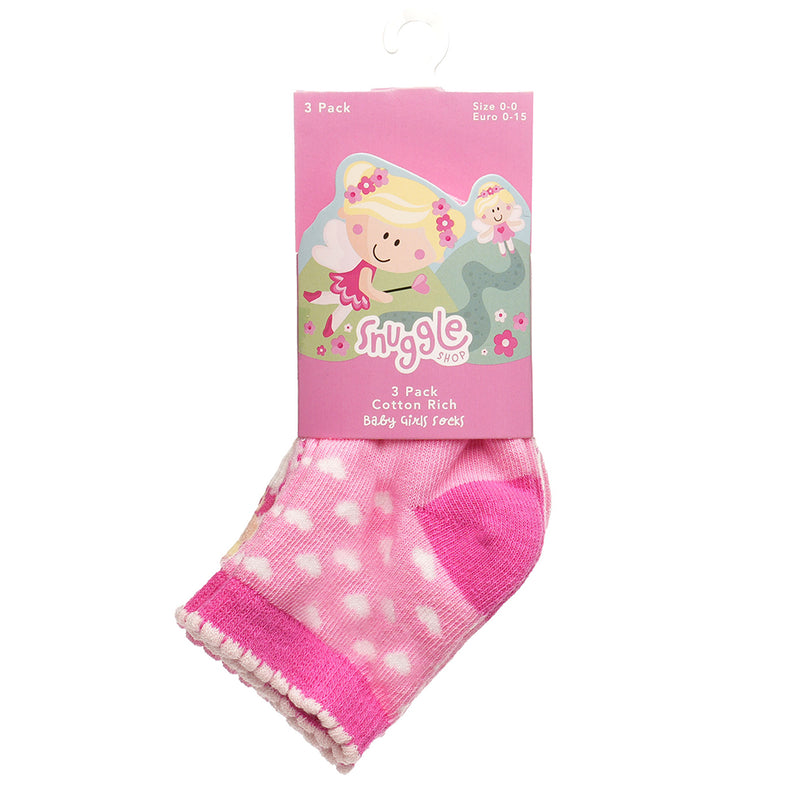 Baby Girls 3pk Socks - Fairy (PK12) (00-5.5) SK1206