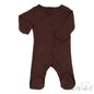 Ribbed Sleepsuit - Chocolate (0-3m) (PK6) - SS4600-CH-03
