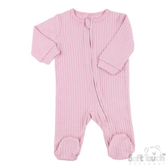 Ribbed Sleepsuit - Dusty Pink (0-3m) (PK6) - SS4600-DP-03