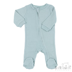 Ribbed Sleepsuit - Sage Green (0-3m) (PK6) - SS4600-SG-36