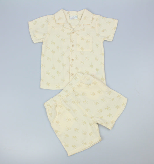 Baby Boys 2pc Shorts Set - Stone/Palm Tree(1-2Years) (PK6) M34316