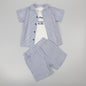 Baby Boys 3pc Shorts Set - Stripes/Little Dude (1-2Years) (PK6) M34321