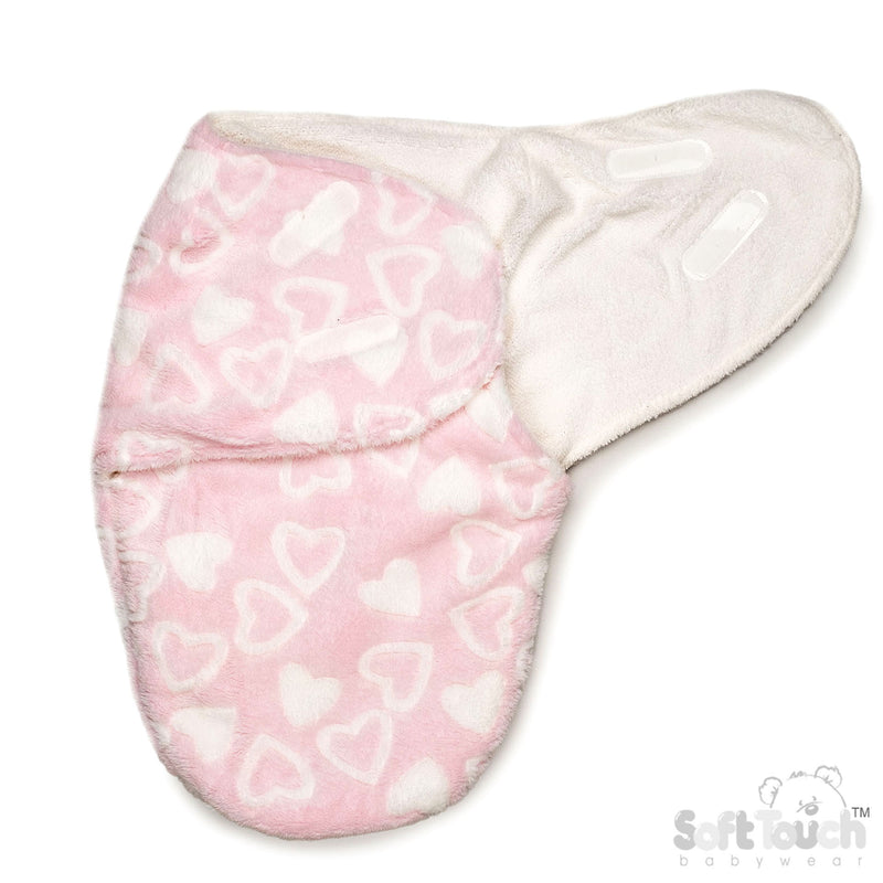 Swaddle Bag - Pink/Hearts (NB-3m) (PK6) SW114P