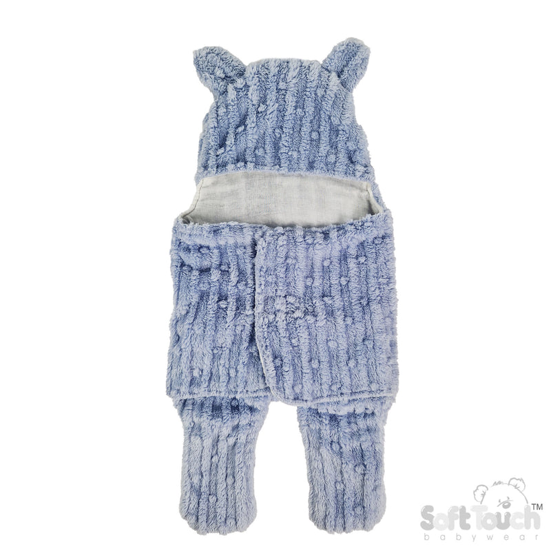 DUSTY BLUE BUBBLE SHERPA SWADDLE WRAP (NB-6 Months) (PK4) SW118-DB