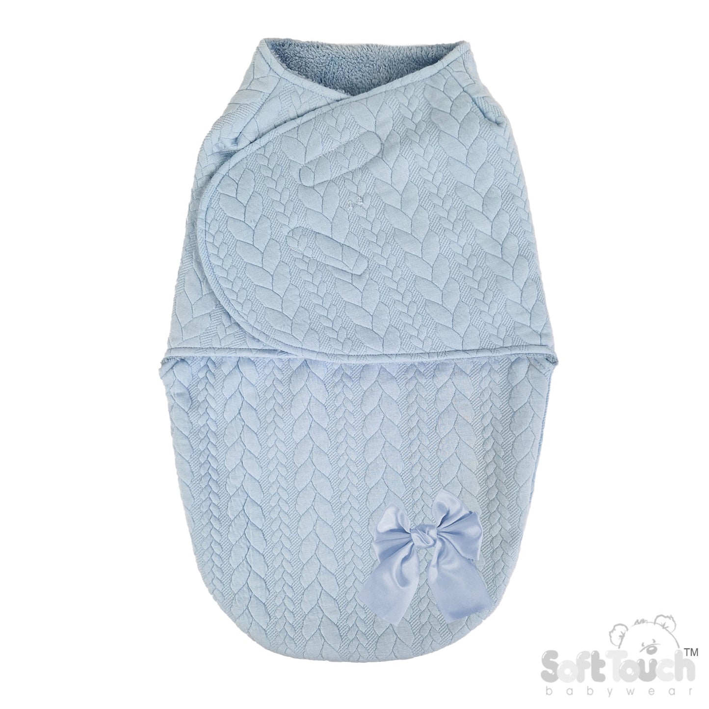 BLUE CABLE SWADDLE WRAP (NB-3m) (PK4) SW120-B