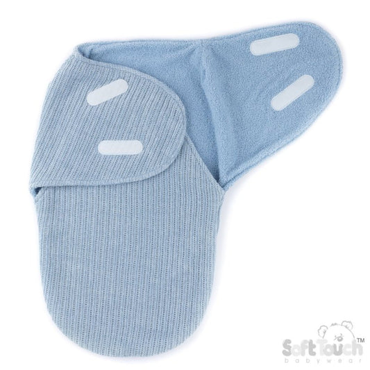 Chenille Cellular Swaddle Wrap - Sky (NB-3m) (PK4) SW122-S
