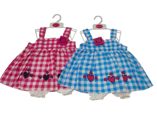 Baby Dress - Checker Hearts (0-9months) (PK6) DRS26