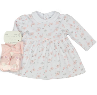 Baby Girls Dress Headband & Bootees Outfit (Pack of 6) - M14278
