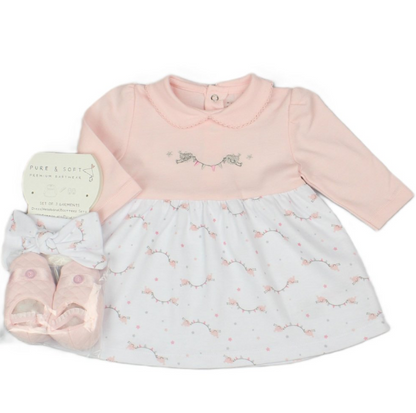 Baby Girls Dress Headband & Bootees Outfit (Pack of 6) - M14279