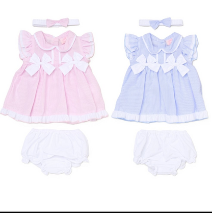 Baby Girls Dress, Pant & Headband Set - Bows/Stripe (9-24m) (PK6) H12800INF