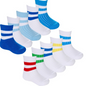 Baby Boys 5 Pack Sports Socks - White/Blue (0-5.5) (PK12) 44B1014